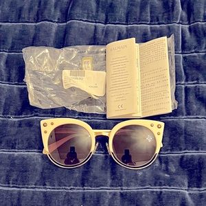 Balmain Beige & Light Gold Cateye Sunglasses